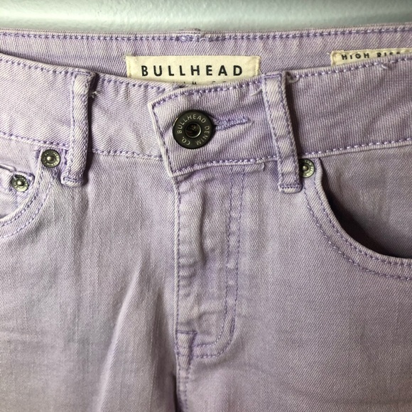 BullHead High Rise Purple Jean Frayed Shorts 1 Jr - Picture 2 of 7